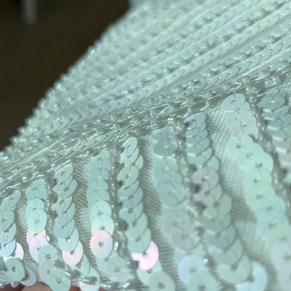 Lulus Iridescent sequin white halter mini dress, tags still on! - Picture 9 of 9